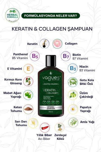 Keratin & Collagen Bitkisel Şampuan