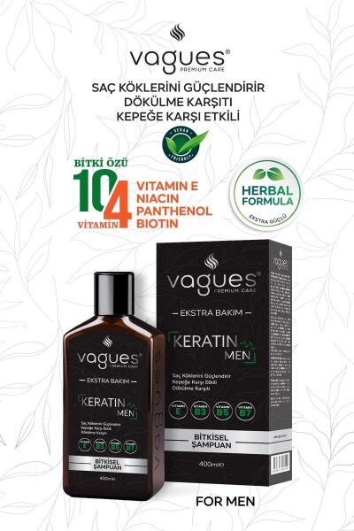 Keratin Men Erkeklere Özel Bitkisel Şampuan 2 Adet