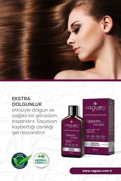 Keratin Volume Bitkisel Şampuan 2 Adet