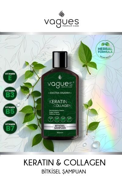 Keratin & Collagen Bitkisel Şampuan 2 Adet